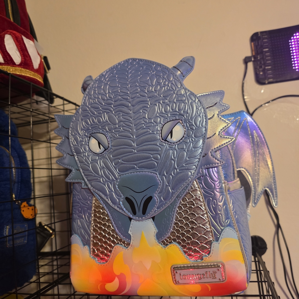 Loungefly Blue and Silver Dragon Backpack